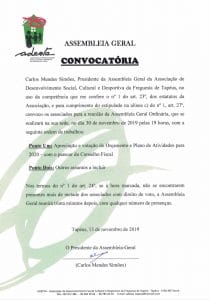 Convocatória 30 de Novembro de 2019